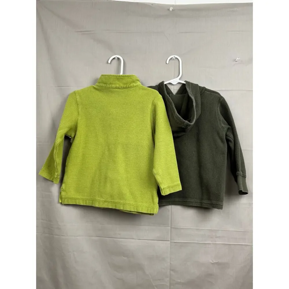 Gymboree Toddler Boy Green Long Sleeve Shirt Bundle Dinosaur Stripes, Size 3T